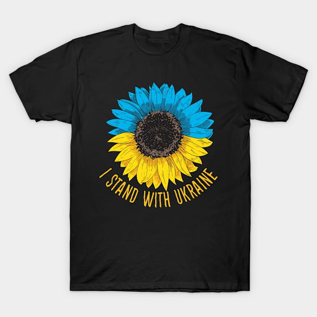 I Stand With Ukraine Strong Sunflower T-Shirt by MintaApparel